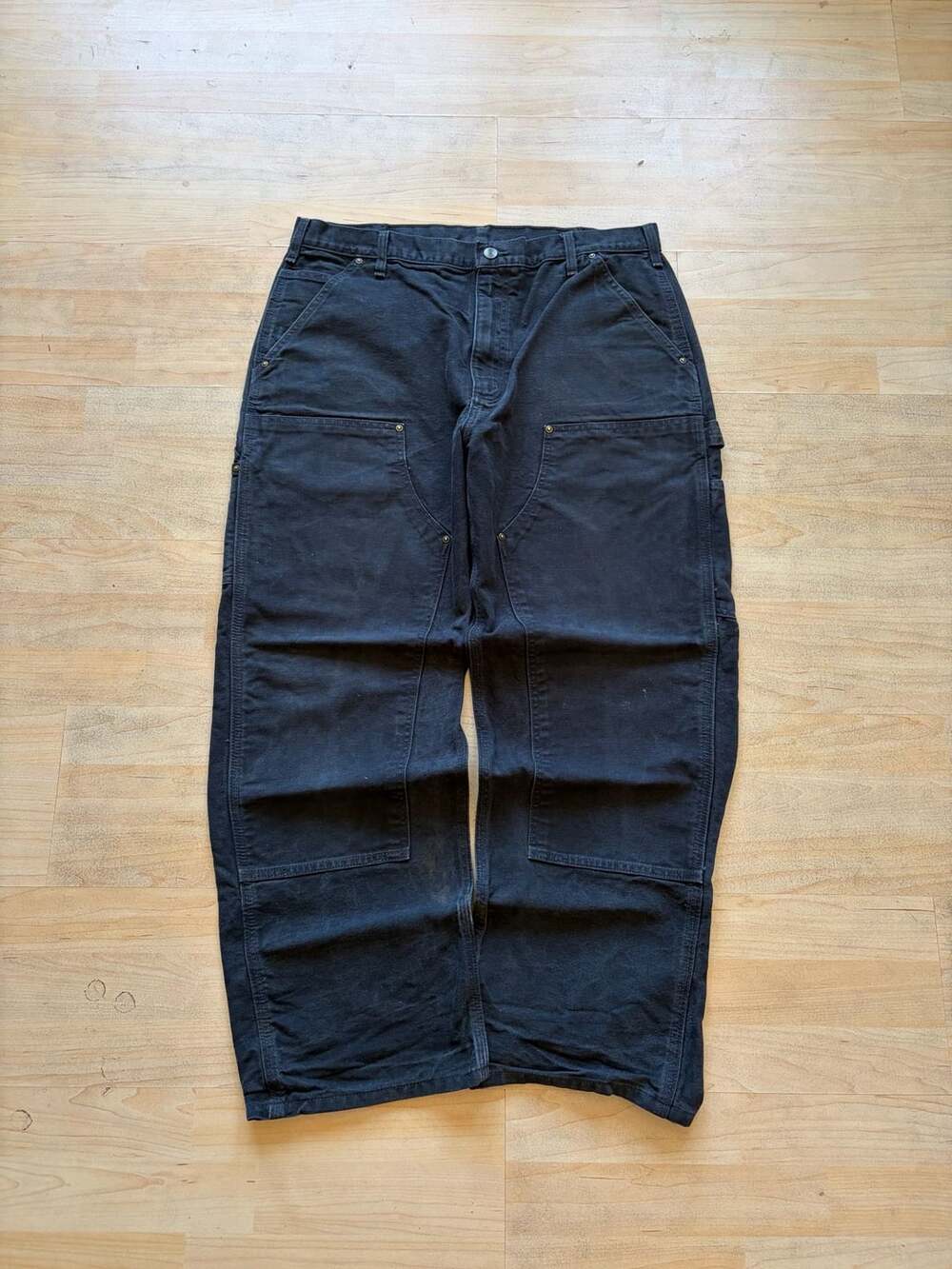 Carhartt Black Double Knee Canvas Work Pants 36 x 30